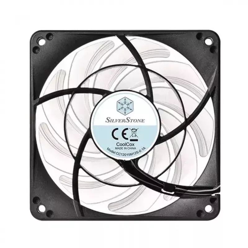 Luftkühler Silverstone FW124 für Computergehäuse, Schwarz, Weiß