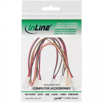 InLine-Lüfter-Adapterkabel Y-Kabel 3pol Molex Buchse / 6x 3pol Molex Stecker