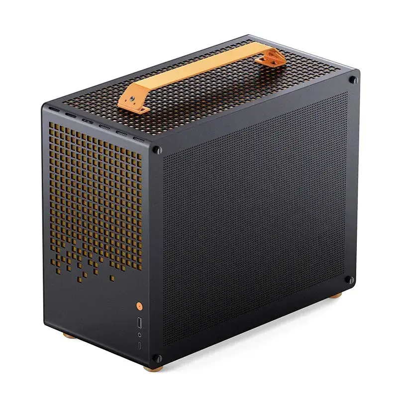 Computer-Gehäuse JONSPLUS MATX Handle Case Z20 – Schwarz-Orange