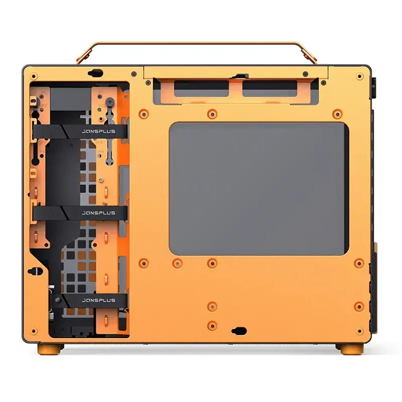 Computer-Gehäuse JONSPLUS MATX Handle Case Z20 – Schwarz-Orange