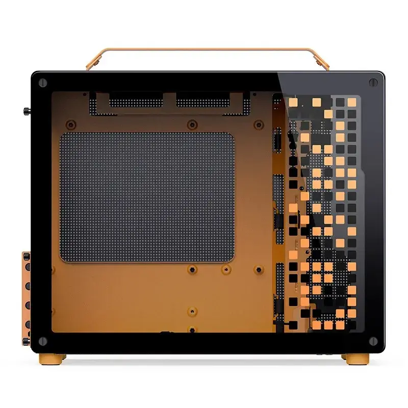 Computer-Gehäuse JONSPLUS MATX Handle Case Z20 – Schwarz-Orange