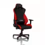 Gaming-Stuhl Nitro Concepts S300 mit Stoffbezug, höhenverstellbar 128–140 cm, Rückenlehnenbreite 56 cm, Stoffbezug (Schwarz/Rot)
