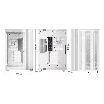 PC-Gehäuse be quiet! LIGHT BASE 600 LX Weiß Midi Tower — ATX, Seitenfenster, ARGB-Front, USB-C, unterstützt 360-mm-Radiator