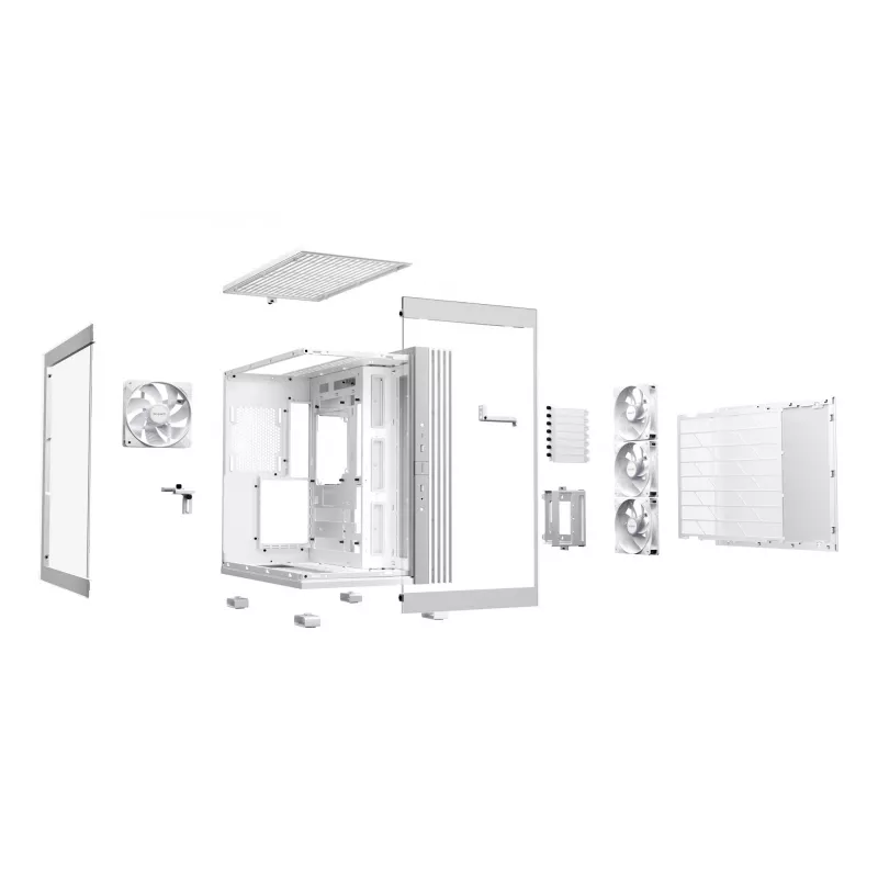 PC-Gehäuse be quiet! LIGHT BASE 600 LX Weiß Midi Tower — ATX, Seitenfenster, ARGB-Front, USB-C, unterstützt 360-mm-Radiator