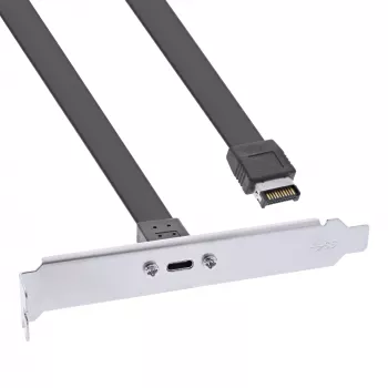 InLine PCI-Slotblende, USB-C auf USB 3.2 Frontpanel Key-A intern, 0,3 m
