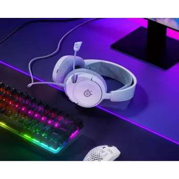 Headset STEELSERIES Arctis Nova 1 kabelgebunden 3,5 mm, binaural, weiß, 1,2 m Kabel, abnehmbar, Bügelmikrofon