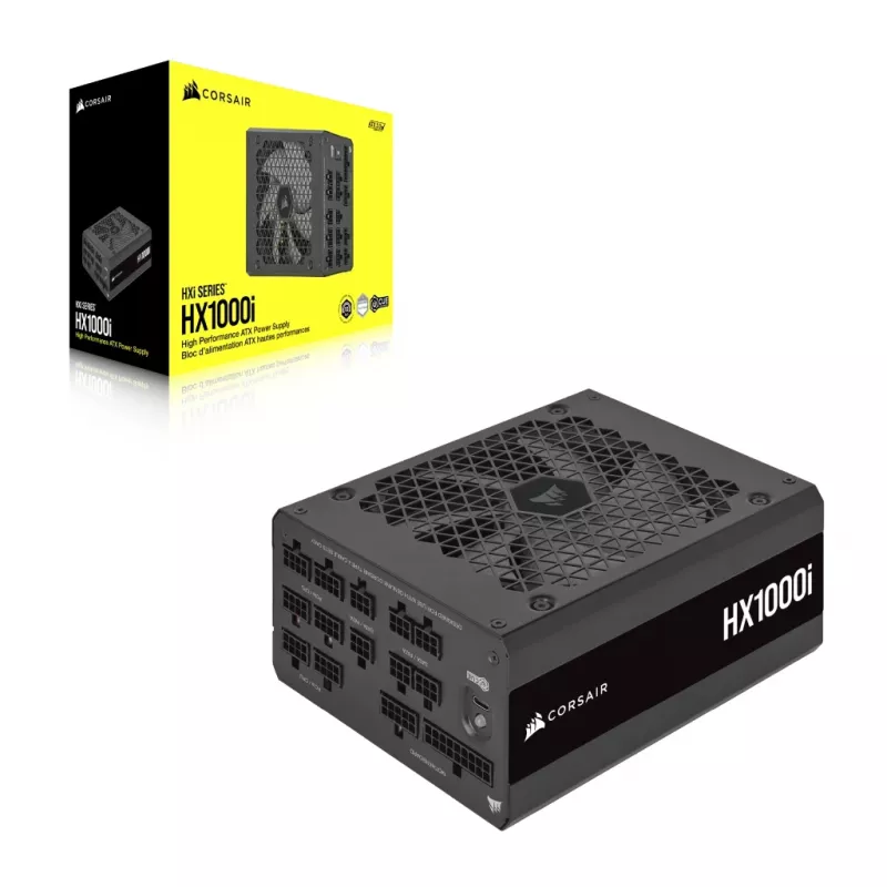 CORSAIR Power Supply - 1000 Watt - Hx1000i - Fully Modular Ultra-low Noise Platinum ATX PC (EU)