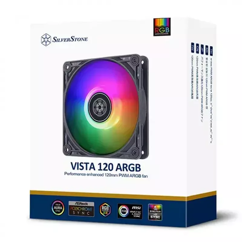Lüfter Silverstone VISTA 120 ARGB 12 cm schwarz 2000 RPM FDB