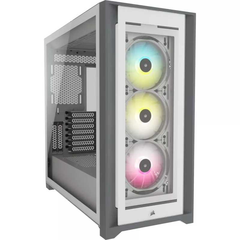 CORSAIR iCUE 5000X RGB - Tempered Glass Mid-Tower ATX PC Smart Case - Weiß
