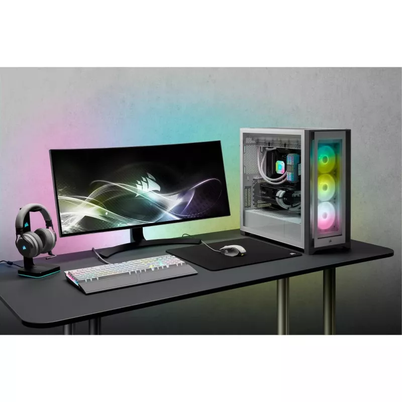 CORSAIR iCUE 5000X RGB - Tempered Glass Mid-Tower ATX PC Smart Case - Weiß