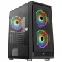 AeroCool Graphite v3 (Graphite-G-BK-v3) ACCM-PB24133.11 Midi-Tower-Gehäuse, ATX/MicroATX/Mini-ITX, Seitenteil aus gehärtetem Glas, ohne Netzteil, schwarz