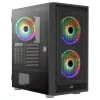AeroCool Graphite v3 (Graphite-G-BK-v3) ACCM-PB24133.11 Midi-Tower-Gehäuse, ATX/MicroATX/Mini-ITX, Seitenteil aus gehärtetem Glas, ohne Netzteil, schwarz