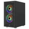 AeroCool Graphite v3 (Graphite-G-BK-v3) ACCM-PB24133.11 Midi-Tower-Gehäuse, ATX/MicroATX/Mini-ITX, Seitenteil aus gehärtetem Glas, ohne Netzteil, schwarz