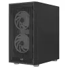 AeroCool Graphite v3 (Graphite-G-BK-v3) ACCM-PB24133.11 Midi-Tower-Gehäuse, ATX/MicroATX/Mini-ITX, Seitenteil aus gehärtetem Glas, ohne Netzteil, schwarz
