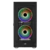 AeroCool Graphite v3 (Graphite-G-BK-v3) ACCM-PB24133.11 Midi-Tower-Gehäuse, ATX/MicroATX/Mini-ITX, Seitenteil aus gehärtetem Glas, ohne Netzteil, schwarz