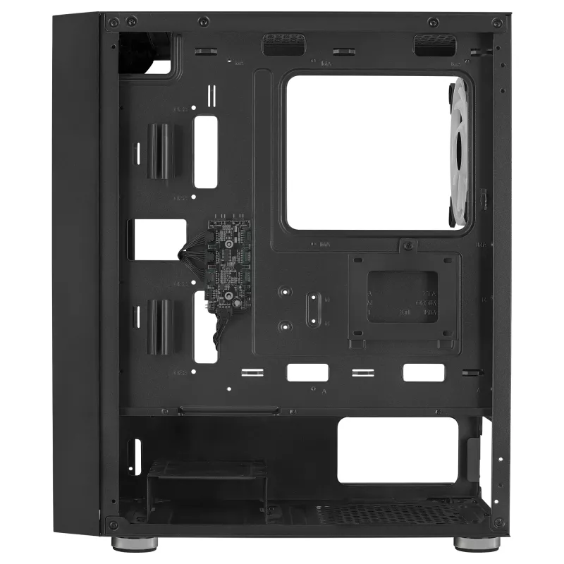 AeroCool Graphite v3 (Graphite-G-BK-v3) ACCM-PB24133.11 Midi-Tower-Gehäuse, ATX/MicroATX/Mini-ITX, Seitenteil aus gehärtetem Glas, ohne Netzteil, schwarz