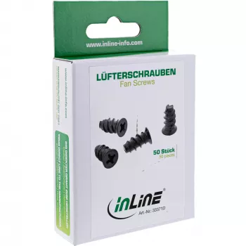InLine Lüfter-Schrauben 5,0x10,0mm schwarz 50 Stk.