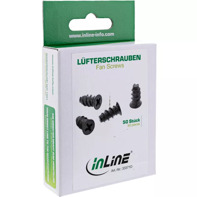 InLine Lüfter-Schrauben 5,0x10,0mm schwarz 50 Stk.
