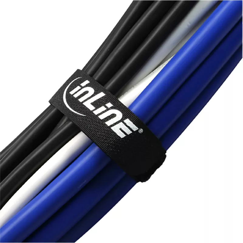 InLine Kabel strips hook-and-loop 20×200 mm, pack of 10, Schwarz