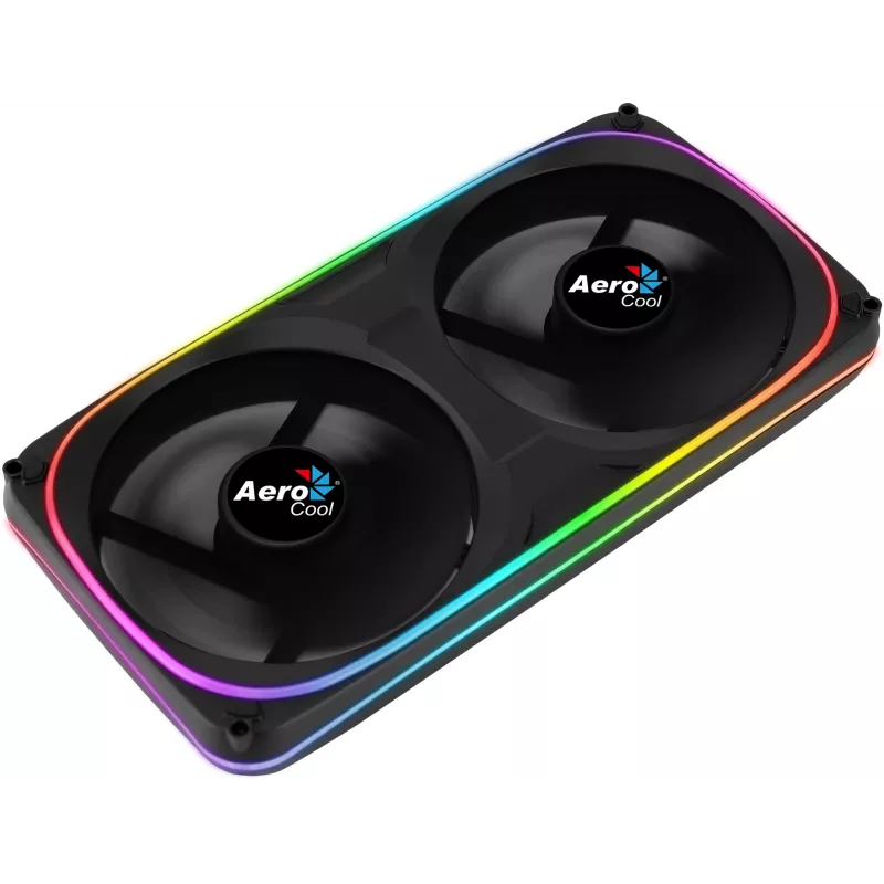 Aerocool ASTRO24 Dual Fan PC 12cm ARGB LED Antivibration Support Schwarz