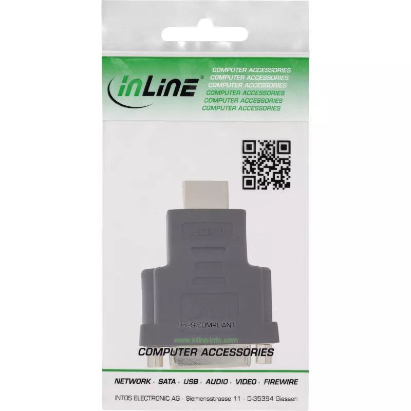 InLine HDMI zu DVI Adapter Stecker / 24+1 Buchse vergoldet, 4K2K