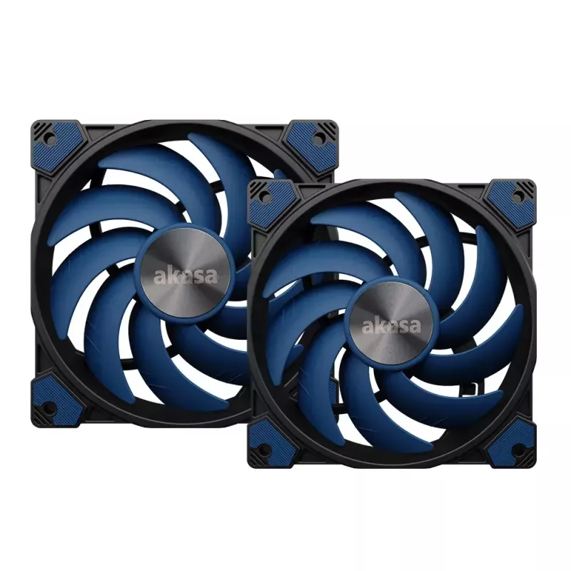 Lüfter Akasa ALUCIA SC Prozessorlüfter 14 cm Schwarz Blau Hydrodynamisches Gleitlager