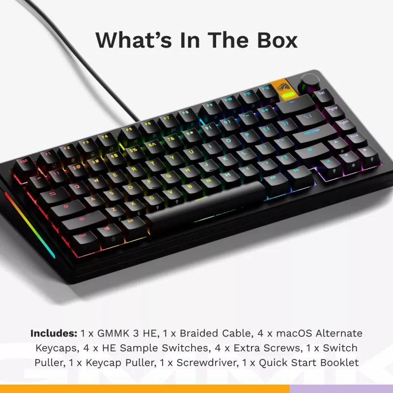 Glorious PC Gaming Race GMMK 3 HE Prebuilt Tastatur 75% Mechanical RGB Schwarz