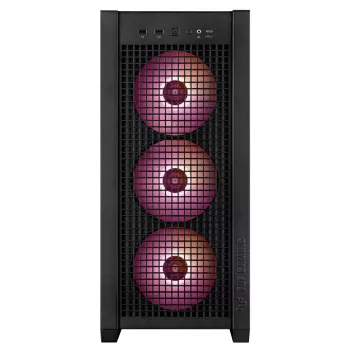 PC-Gehäuse ASUS TUF Gaming GT302 ARGB Midi Tower Schwarz — Hartglas, 3x140mm Front + 1x140mm Rückseite, USB-C
