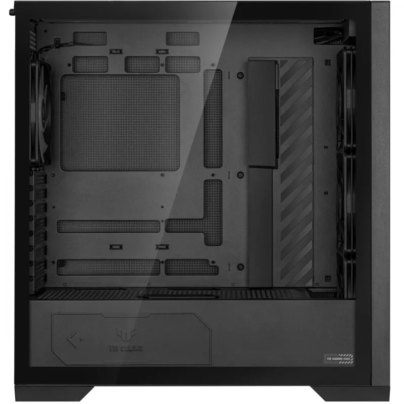 PC-Gehäuse ASUS TUF Gaming GT302 ARGB Midi Tower Schwarz — Hartglas, 3x140mm Front + 1x140mm Rückseite, USB-C