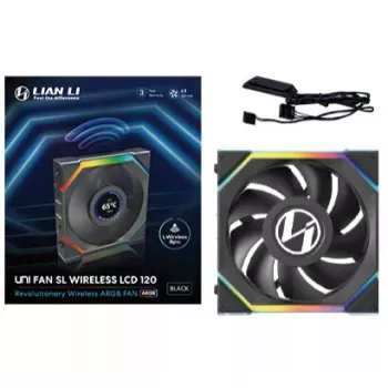 Fan Lian Li UNI FAN SL Wireless LCD 120 12 cm Schwarz 29,5 dB 50,08 cfm