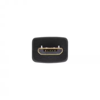 InLine Micro USB 2.0 Flachkabel USB A / Micro-B, schwarz / gold, 3m
