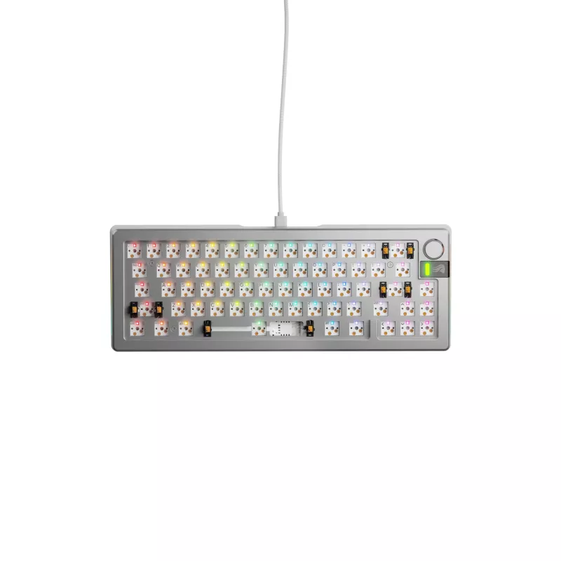 Mechanische Tastatur GLORIOUS GMMK 3 PRO 65% Barebones kabelgebunden Silber — 65% USB RGB, 2 m Kabel
