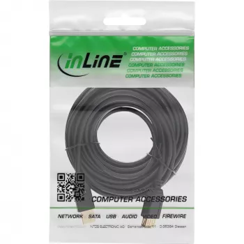 InLine USB 2.0 Verlängerungskabel Typ A Stecker / Buchse, vergoldet, schwarz, 2 m