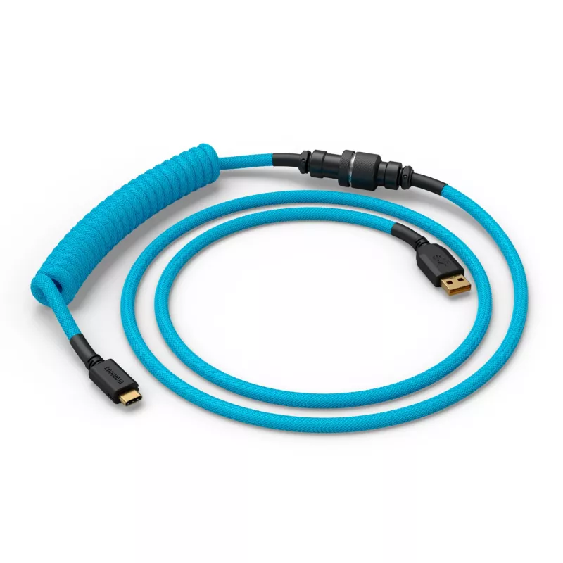 Gespiralkabel USB GLORIOUS GMMK Electric Blue — Abnehmbares Tastaturkabel, rechtwinklige Stecker