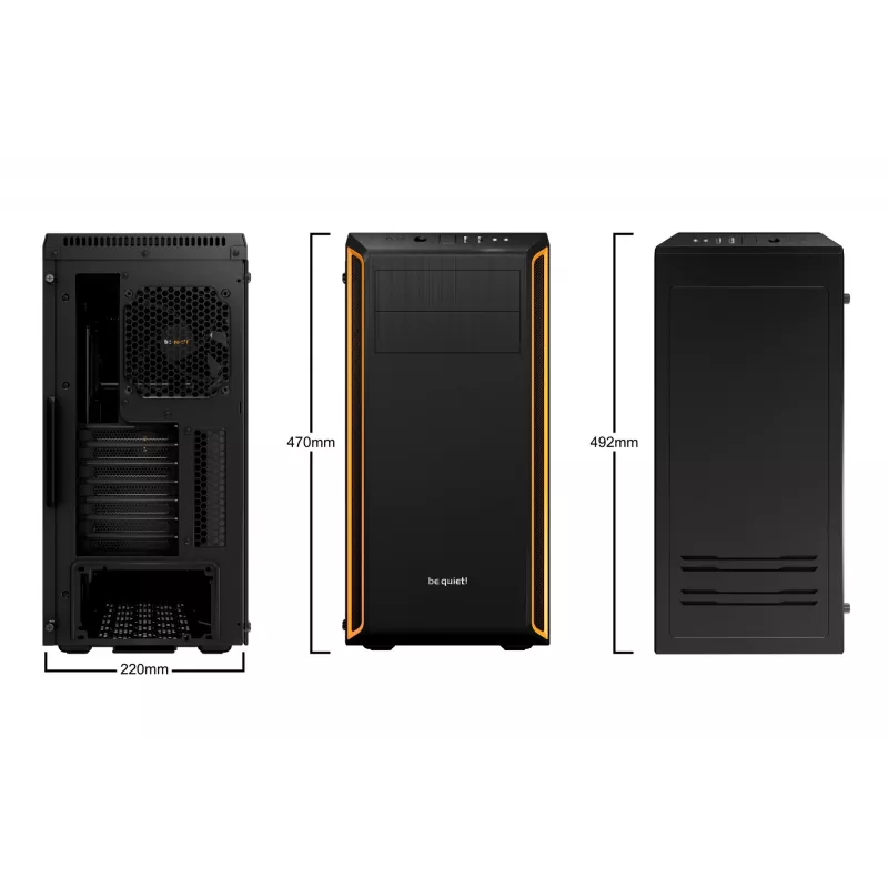 be quiet Pure Base 600 Window Midi Tower Schwarz, Orange