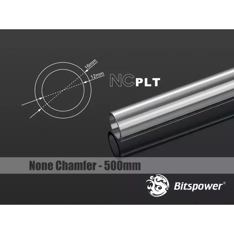 Computer-Kühlsystemteil BitsPower BP-NCPLT16-L500 — transparente Kühlmittelschlauchhülle, kompatibel mit Bitspower EML16