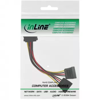 InLine SATA Y-Stromkabel SATA-Buchse / 2x SATA-Stecker 0,15 m