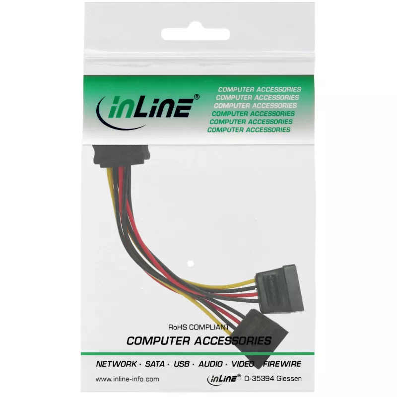 InLine SATA Y-Stromkabel SATA-Buchse / 2x SATA-Stecker 0,15 m