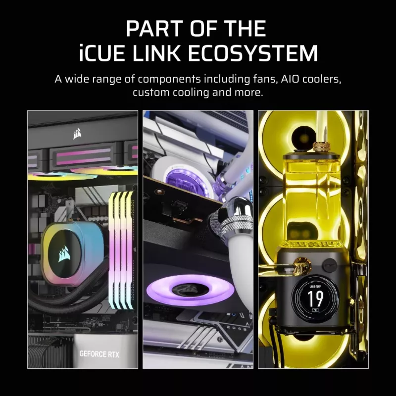 Lüfter Corsair iCUE LINK RX140 MAX 14 cm Schwarz 300-1600 U/min