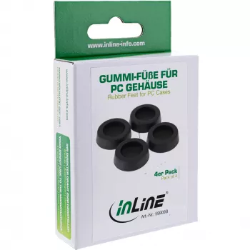 InLine Gummifüße für PC- und Servergehäuse 4er-Pack schwarz
