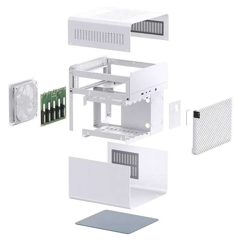 PC-Gehäuse Jonsbo N2 Cube White SFX 120mm Lüfter 2.5 3.5 HDD