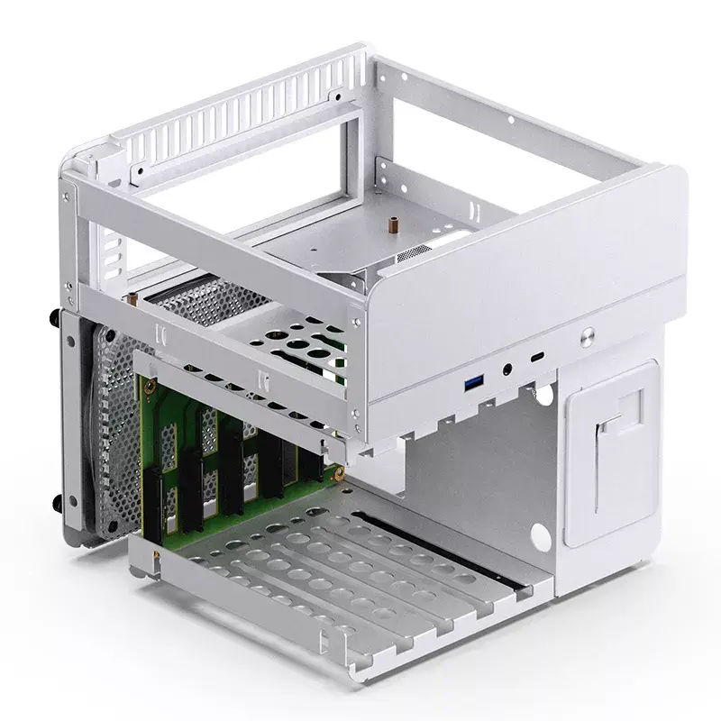 PC-Gehäuse Jonsbo N2 Cube White SFX 120mm Lüfter 2.5 3.5 HDD