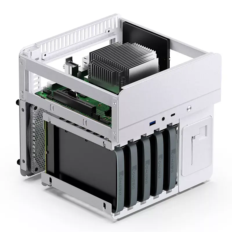 PC-Gehäuse Jonsbo N2 Cube White SFX 120mm Lüfter 2.5 3.5 HDD