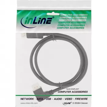 InLine DisplayPort 1.4 Kabel, 8K4K, links abgewinkelt, schwarz/gold, 2m