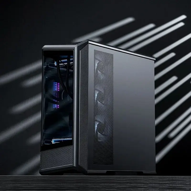 Computer-Gehäuse Jonsbo D400 Midi Tower ATX Tempered Glass – Schwarz