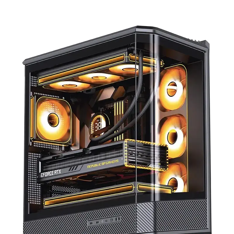 Computer-Gehäuse Jonsbo D400 Midi Tower ATX Tempered Glass – Schwarz