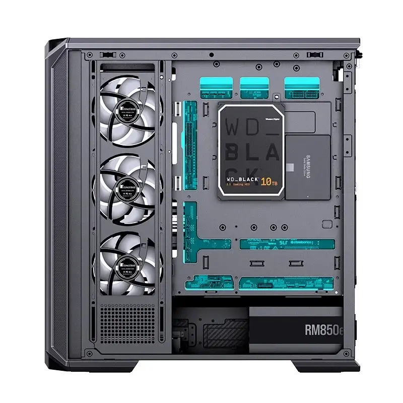 Computer-Gehäuse Jonsbo D400 Midi Tower ATX Tempered Glass – Schwarz