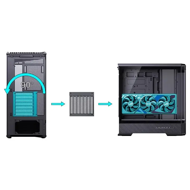 Computer-Gehäuse Jonsbo D400 Midi Tower ATX Tempered Glass – Schwarz