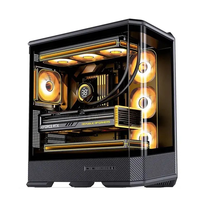 Computer-Gehäuse Jonsbo D400 Midi Tower ATX Tempered Glass – Schwarz