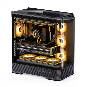 Computer-Gehäuse Jonsbo D400 Midi Tower ATX Tempered Glass – Schwarz